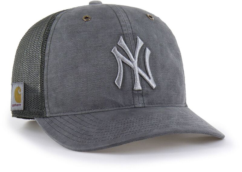 鉄道車両ハート型 メンズ 付属物 鳥打ち帽 Carhartt x 47 Carhartt x \u002747 Adult New York Yankees Charcoal Dyed Trucker Adjustable Hat NoColor 濃灰色