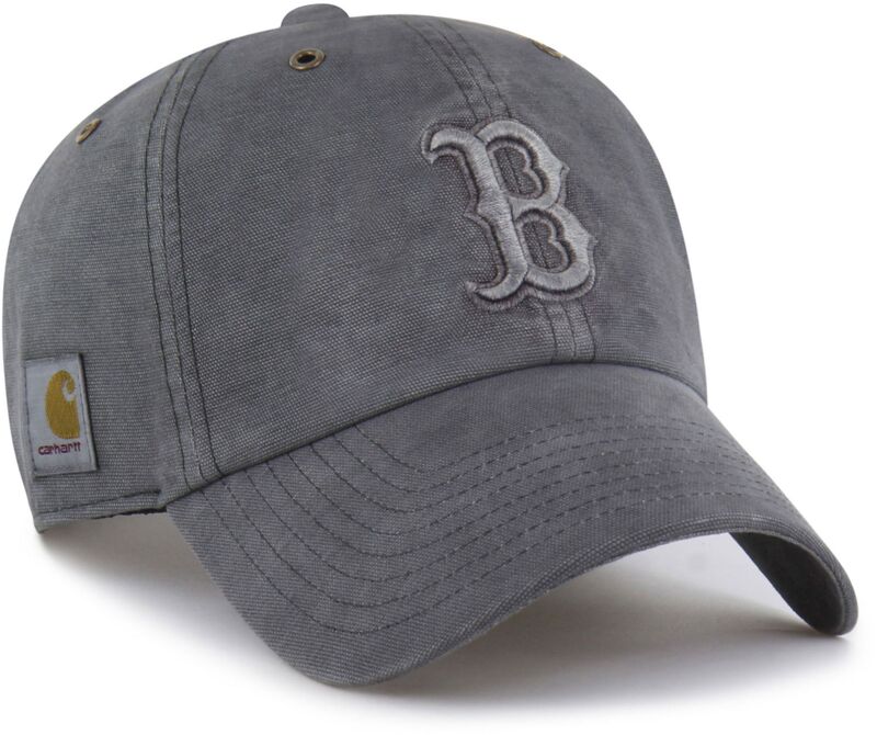 鉄道車両ハート型 メンズ 付属物 鳥打ち帽 Carhartt x 47 Carhartt x \u002747 Adult Boston Red Sox Charcoal Dyed Clean Up Adjustable Hat NoColor 濃灰色