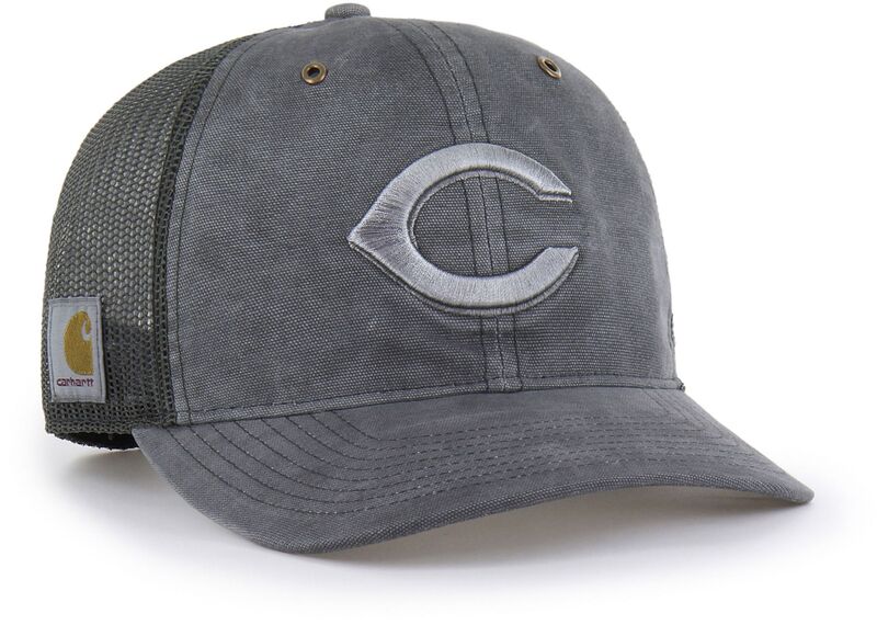 鉄道車両ハート形 レディース 添え物 かぶり笠 Carhartt x 47 Carhartt x \u002747 Adult Cincinnati Reds Charcoal Dyed Trucker Adjustable Hat NoColor 暗灰色