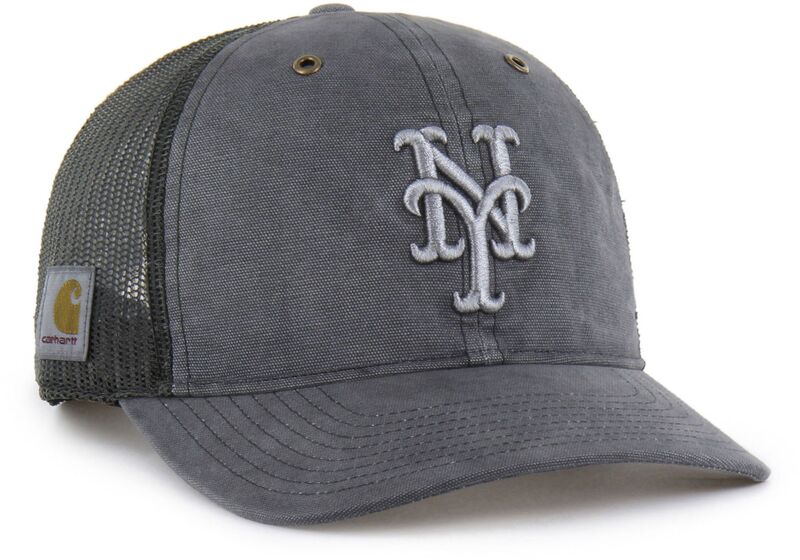 鉄道車両ハート型 メンズ 付属物 鳥打ち帽 Carhartt x 47 Carhartt x \u002747 Adult New York Mets Charcoal Dyed Trucker Adjustable Hat NoColor 濃灰色