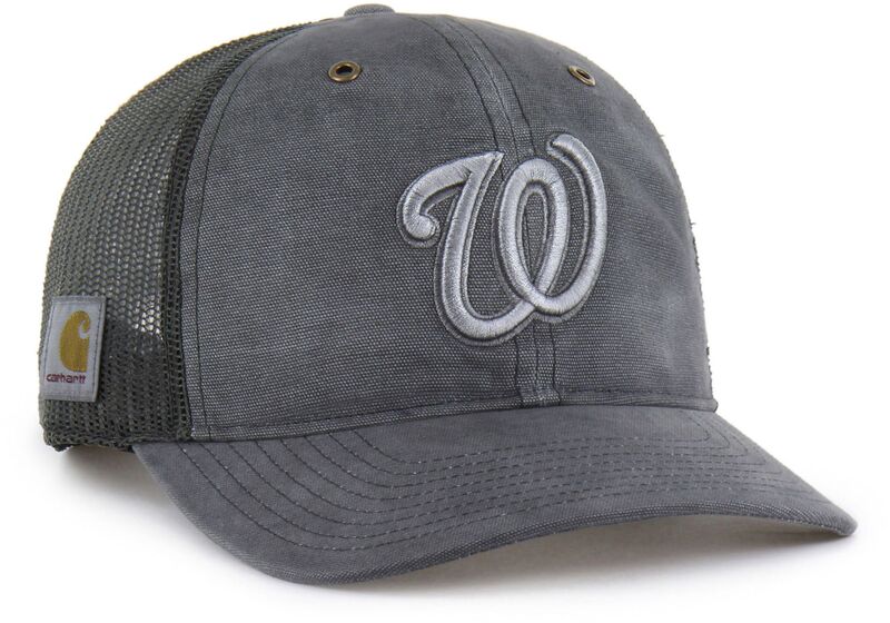 鉄道車両ハート型 メンズ 付属物 鳥打ち帽 Carhartt x 47 Carhartt x \u002747 Adult Washingtonationals Charcoal Dyed Trucker Adjustable Hat NoColor 濃灰色