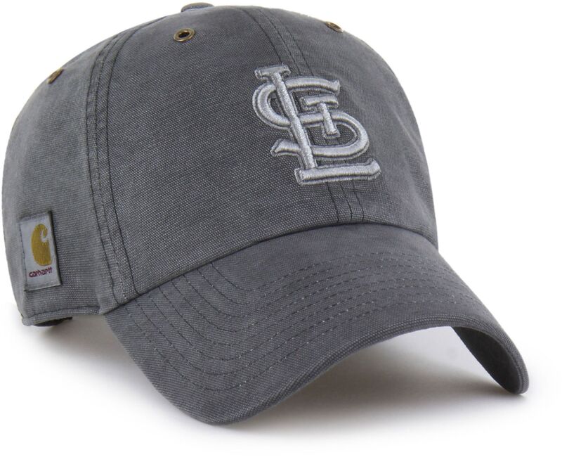 鉄道車両ハート形 レディース 添え物 かぶり笠 Carhartt x 47 Carhartt x \u002747 Adult St. Louis Cardinals Charcoal Dyed Clean Up Adjustable Hat NoColor 暗灰色
