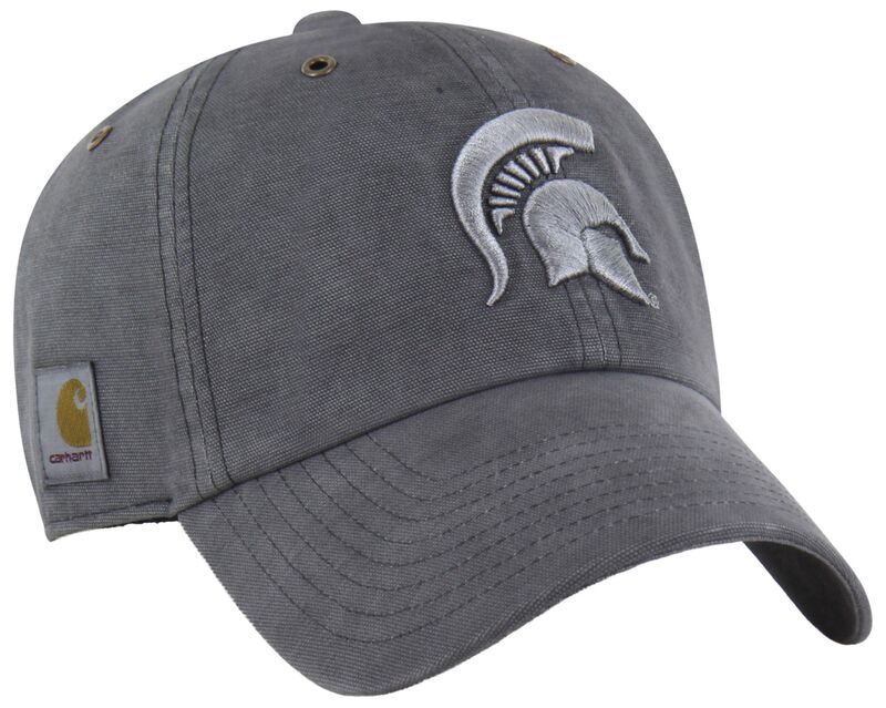 鉄道車両ハート形 レディース 添え物 かぶり笠 Carhartt x 47 Carhartt x \u002747 Adult Michigan State Spartans Charcoal Dyed Clean Up Adjustable Hat NoColor 暗灰色