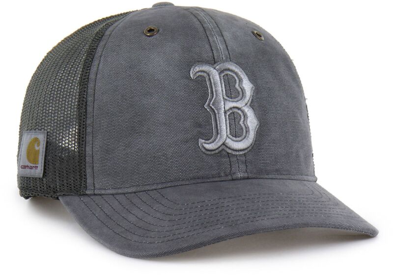 鉄道車両ハート型 メンズ 付属物 鳥打ち帽 Carhartt x 47 Carhartt x \u002747 Adult Boston Red Sox Charcoal Dyed Trucker Adjustable Hat NoColor 濃灰色