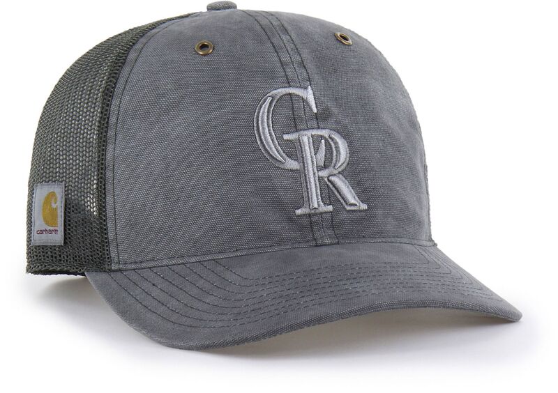 鉄道車両ハート型 メンズ 付属物 鳥打ち帽 Carhartt x 47 Carhartt x \u002747 Adult Colorado Rockies Charcoal Dyed Trucker Adjustable Hat NoColor 濃灰色