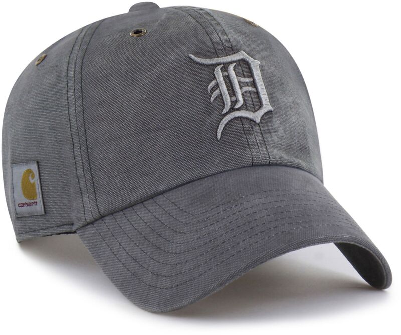 鉄道車両ハート型 メンズ 付属物 鳥打ち帽 Carhartt x 47 Carhartt x \u002747 Adult Detroitigers Charcoal Dyed Clean Up Adjustable Hat NoColor 濃灰色