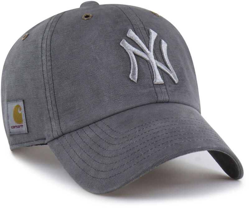 鉄道車両ハート型 メンズ 付属物 鳥打ち帽 Carhartt x 47 Carhartt x \u002747 Adult New York Yankees Charcoal Dyed Clean Up Adjustable Hat NoColor 濃灰色