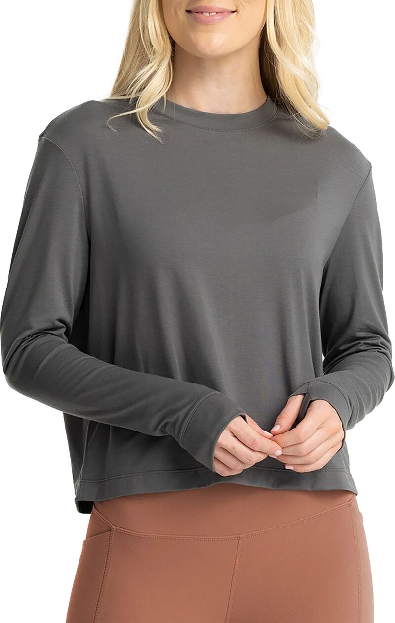 無償性 飛球 レディース トップス ティーシャツ Free Fly Women\u0027s Elevate Long Sleeve T-Shirt Smoke 人煙