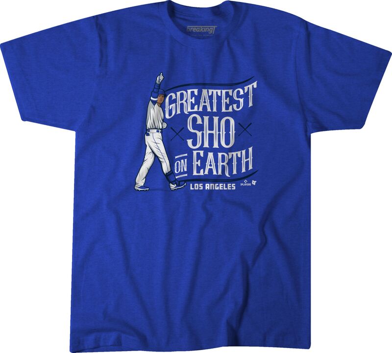 ブレイキング T メンズ トップス ティーシャツ グラフィック BreakingT Adult Los Angeles Dodgershohei Ohtani \u0027Greatest Shon Earth\u0027 Graphic T-Shirt NoColor
