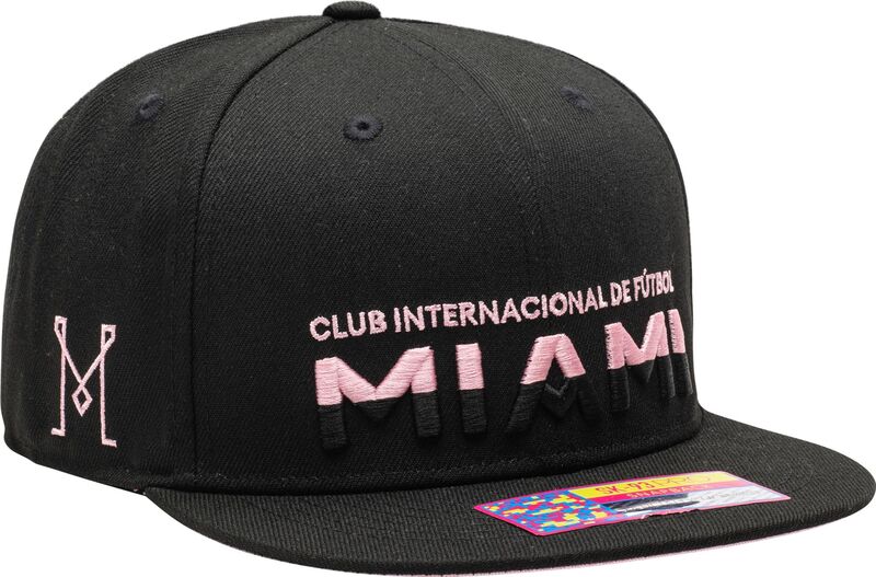 気違いインキ メンズ 付属物 鳥打ち帽 Fan Ink Adult Inter Miami CF Loyalty Black Snapback Adjustable Hat NoColor 黒いこと