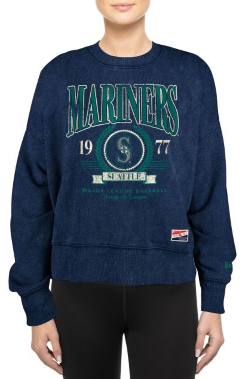 ニュー内鰓 レディース アウター パーカー・スウェット プルオーバー New Era Women\u0027seattle Mariners Throwback Navy Sweatshirt NoColor 米国海軍