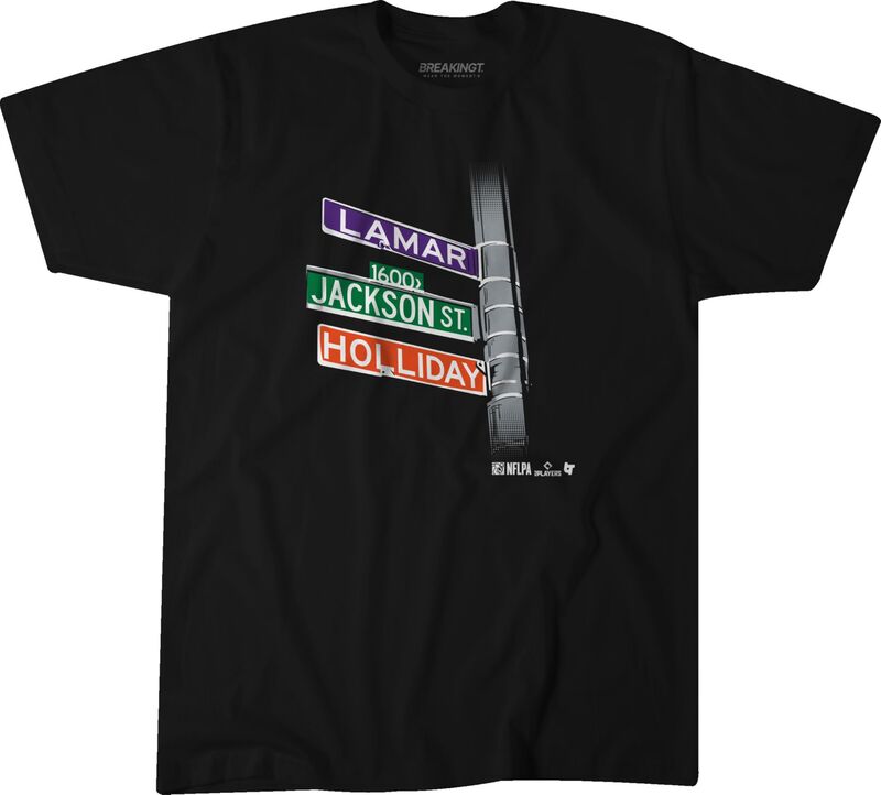 ブレイキング T メンズ トップス ティーシャツ BreakingT Men\u0027s Baltimore Jackson Holliday Black Street Sign T-Shirt NoColor 黒いこと
