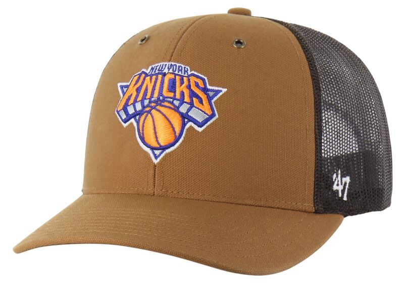 鉄道車両ハート型 レディース 佩び物 かぶり笠 Carhartt x 47 Carhartt x \u002747 Adult New Yorknicks Brown Adjustable Trucker Hat NoColor 赤銅色