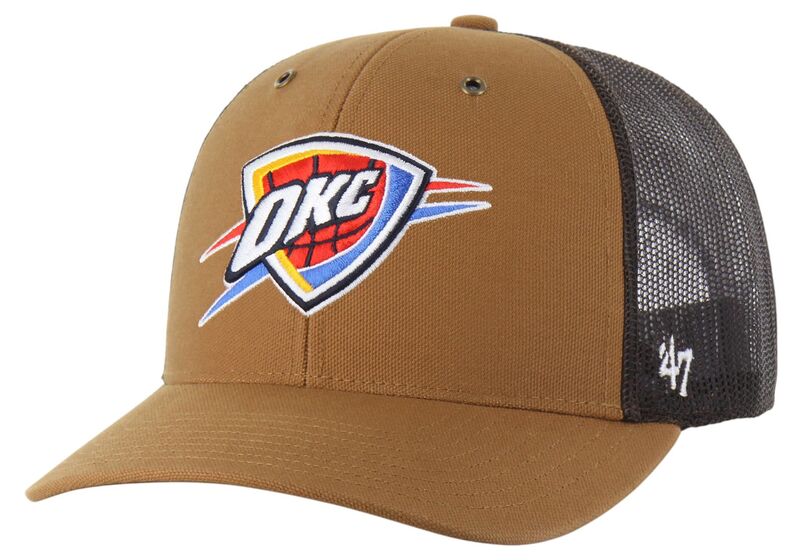 鉄道車両ハート型 メンズ 付属物 鳥打ち帽 Carhartt x 47 Carhartt x \u002747 Adult Oklahoma City Thunder Brown Adjustable Trucker Hat NoColor 赤銅色