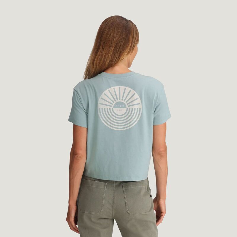 無償性 飛球 レディース トップス ティーシャツ Free Fly Women\u0027sun Ripple T-Shirt Ocean Mist
