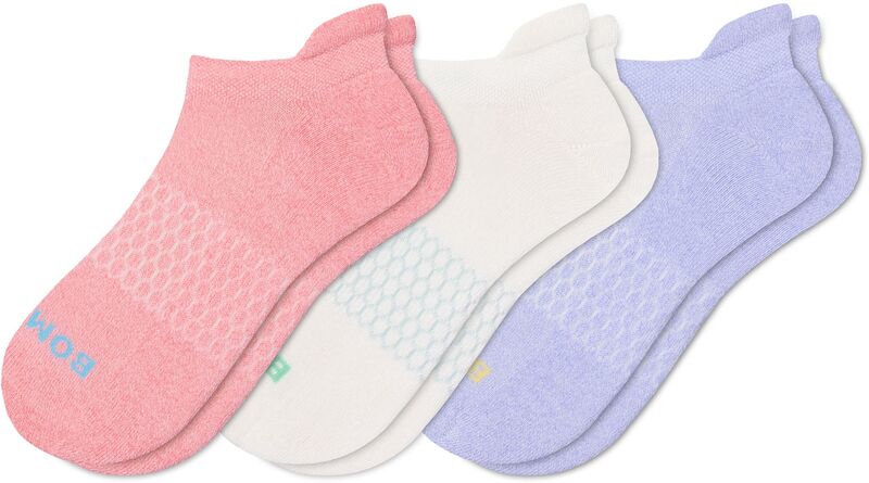 ボン二階建てバス レディース アンダー御召しもの ソックス アンクル Bombas Adult Solid Ankle Socks - 3 Pack Reef Pink Mix さくら色