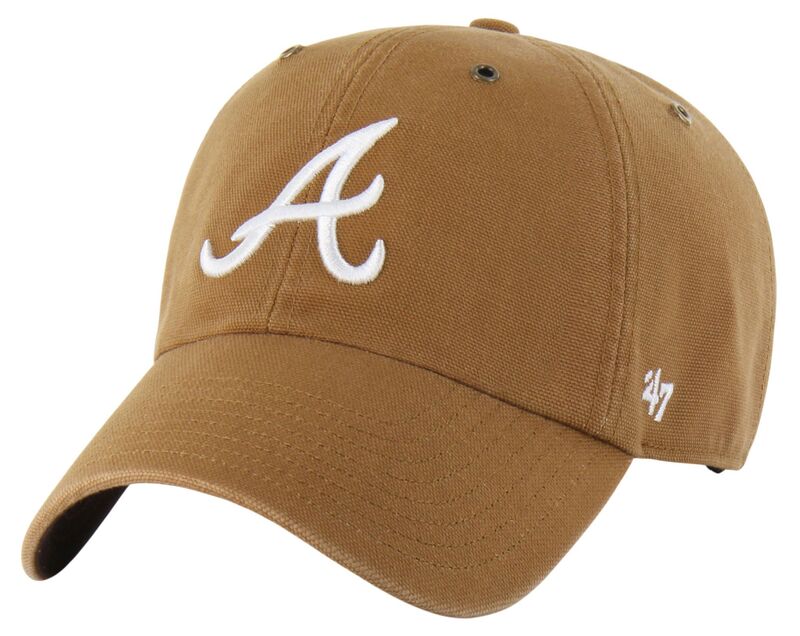鉄道車両ハート形 メンズ 添え物 かぶり笠 Carhartt x 47 Carhartt x \u002747 Adult Atlanta Braves Brown Clean Up Adjustable Hat NoColor 赤銅色