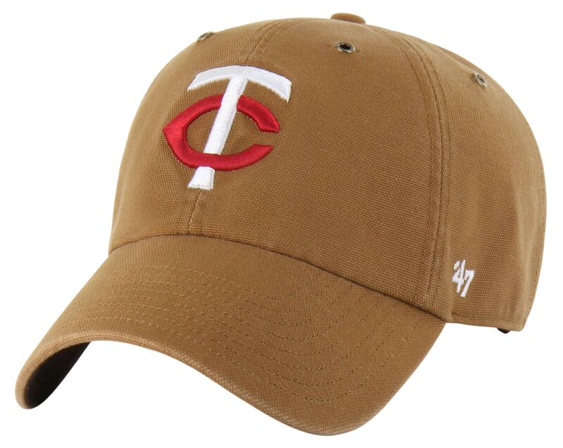 鉄道車両ハート型 レディース 佩び物 かぶり笠 Carhartt x 47 Carhartt x \u002747 Adult Minnesota Twins Brown Clean Up Adjustable Hat NoColor 赤銅色