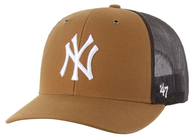 鉄道車両ハート型 メンズ 付属物 鳥打ち帽 Carhartt x 47 Carhartt x \u002747 Adult New York Yankees Brown Adjustable Trucker Hat NoColor 赤銅色