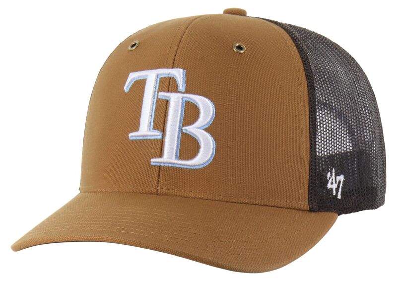 鉄道車両ハート型 レディース 佩び物 かぶり笠 Carhartt x 47 Carhartt x \u002747 Adultampa Bay Rays Brown Adjustable Trucker Hat NoColor 赤銅色