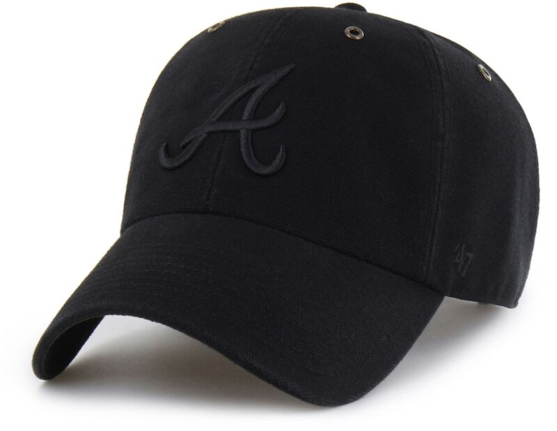 鉄道車両ハート型 メンズ 付属物 鳥打ち帽 Carhartt x 47 Carhartt x \u002747 Adult Atlanta Braves Black Clean Up Adjustable Hat NoColor 黒いこと