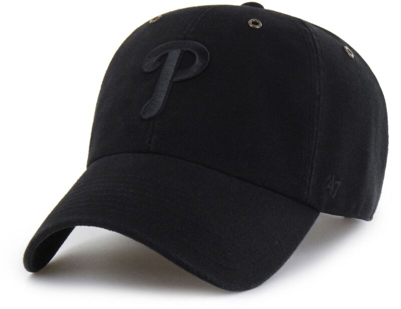 鉄道車両ハート型 レディース 佩び物 かぶり笠 Carhartt x 47 Carhartt x \u002747 Adult Philadelphia Phillies Black Clean Up Adjustable Hat NoColor 黒いこと