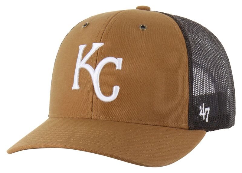 鉄道車両ハート形 レディース 添え物 かぶり笠 Carhartt x 47 Carhartt x \u002747 Adult Kansas City Royals Brown Adjustable Trucker Hat NoColor 赤銅色