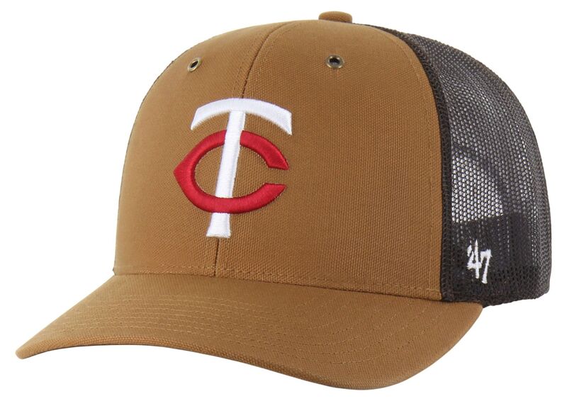 鉄道車両ハート型 レディース 佩び物 かぶり笠 Carhartt x 47 Carhartt x \u002747 Adult Minnesota Twins Brown Adjustable Trucker Hat NoColor 赤銅色