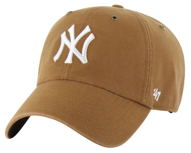 鉄道車両ハート型 レディース 佩び物 かぶり笠 Carhartt x 47 Carhartt x \u002747 Adult New York Yankees Brown Clean Up Adjustable Hat NoColor 赤銅色
