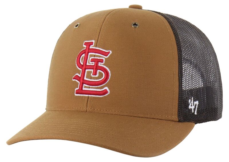 鉄道車両ハート型 レディース 佩び物 かぶり笠 Carhartt x 47 Carhartt x \u002747 Adult St. Louis Cardinals Brown Adjustable Trucker Hat NoColor 赤銅色