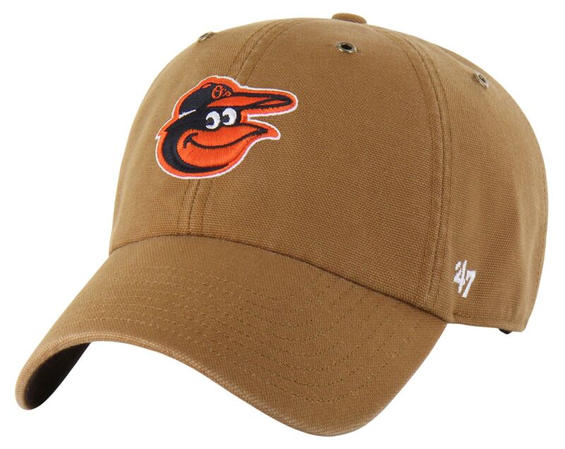 鉄道車両ハート型 レディース 佩び物 かぶり笠 Carhartt x 47 Carhartt x \u002747 Adult Baltimore Orioles Brown Clean Up Adjustable Hat NoColor 赤銅色