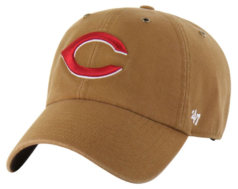 鉄道車両ハート型 レディース 佩び物 かぶり笠 Carhartt x 47 Carhartt x \u002747 Adult Cincinnati Reds Brown Clean Up Adjustable Hat NoColor 赤銅色