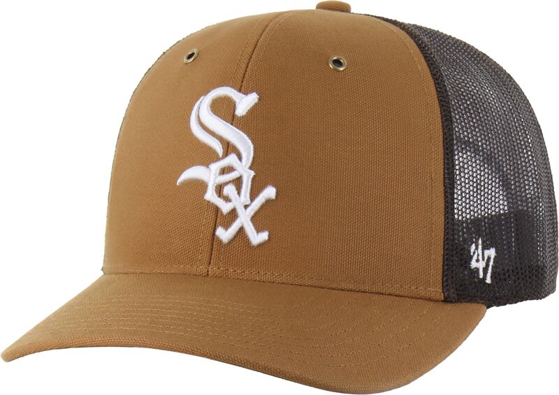 鉄道車両ハート形 メンズ 添え物 かぶり笠 Carhartt x 47 Carhartt x \u002747 Adult Chicago White Sox Brown Adjustable Trucker Hat NoColor 白いこと