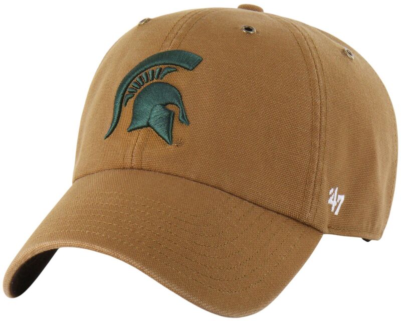 鉄道車両ハート型 レディース 佩び物 かぶり笠 Carhartt x 47 Carhartt x \u002747 Adult Michigan State Spartans Brown Clean Up Adjustable Hat NoColor 赤銅色