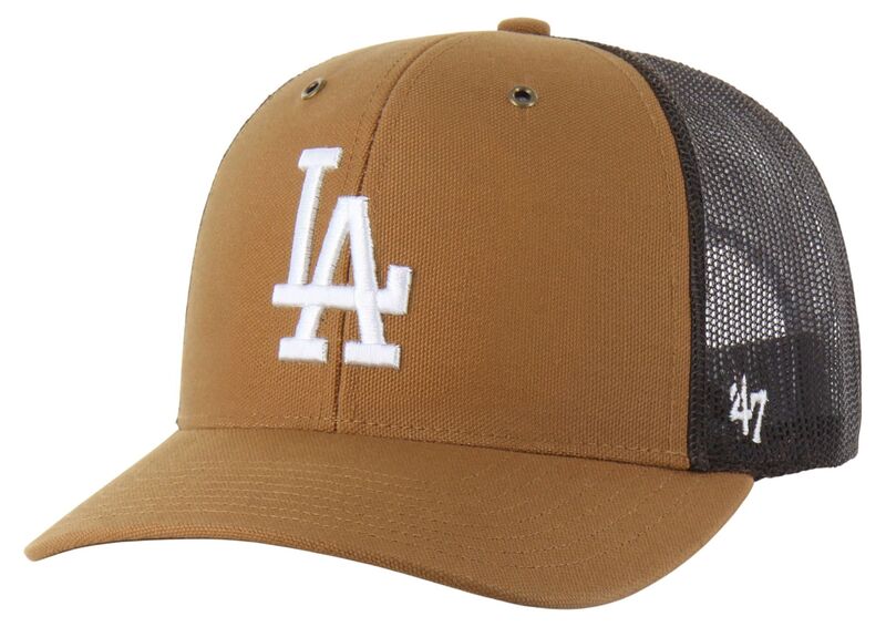 鉄道車両ハート型 レディース 佩び物 かぶり笠 Carhartt x 47 Carhartt x \u002747 Adult Los Angeles Dodgers Brown Adjustable Trucker Hat NoColor 赤銅色