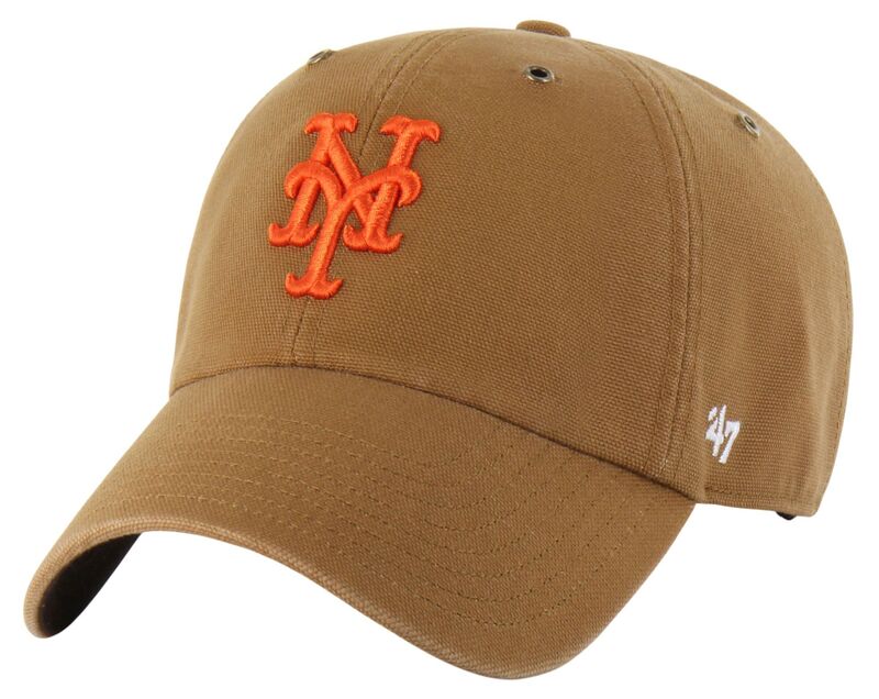 鉄道車両ハート形 メンズ 添え物 かぶり笠 Carhartt x 47 Carhartt x \u002747 Adult New York Mets Brown Clean Up Adjustable Hat NoColor 赤銅色