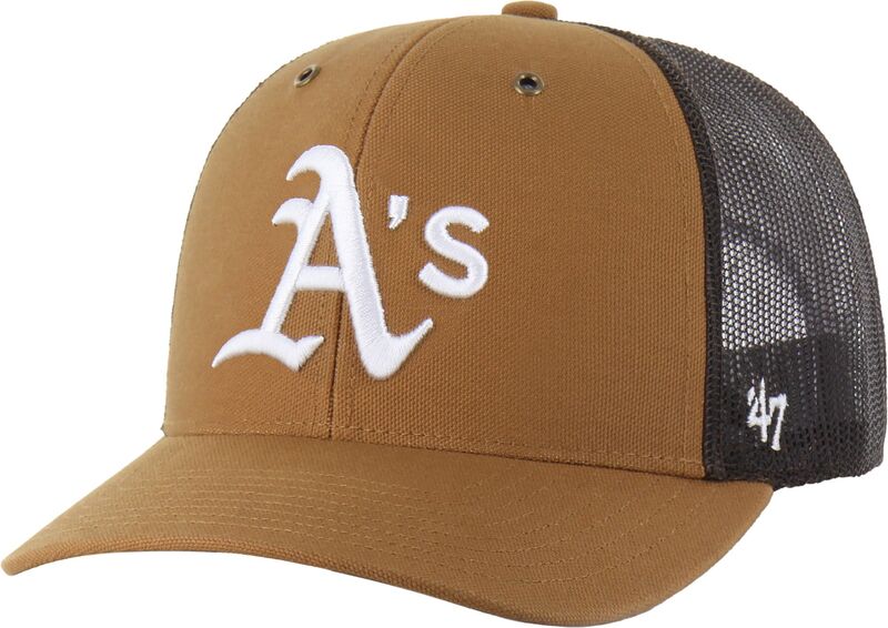 鉄道車両ハート形 レディース 添え物 かぶり笠 Carhartt x 47 Carhartt x \u002747 Adult Athletics Brown Adjustable Trucker Hat NoColor 赤銅色