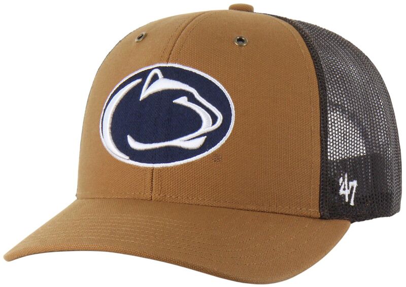 鉄道車両ハート型 レディース 佩び物 かぶり笠 Carhartt x 47 Carhartt x \u002747 Adult Penn State Nittany Lions Brown Adjustable Trucker Hat NoColor 赤銅色