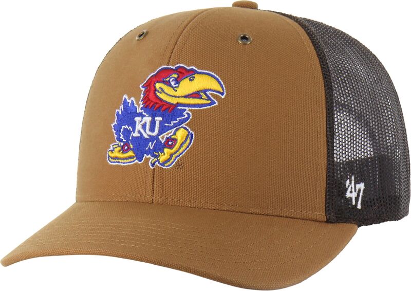 鉄道車両ハート型 メンズ 付属物 鳥打ち帽 Carhartt x 47 Carhartt x \u002747 Adult Kansas Jayhawks Carhartt Brown Adjustable Trucker Hat NoColor 赤銅色