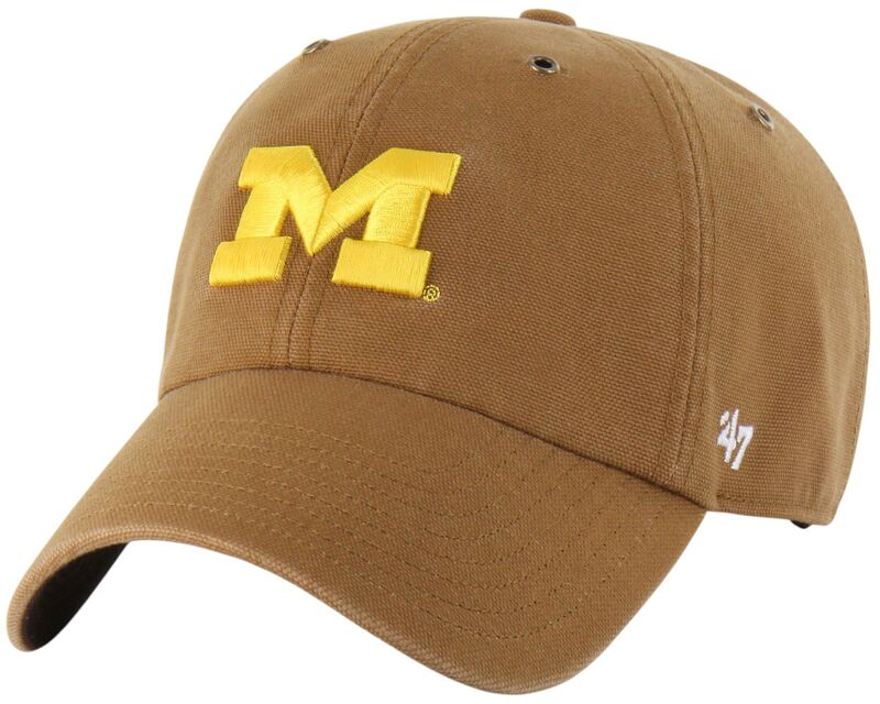 鉄道車両ハート型 メンズ 付属物 鳥打ち帽 Carhartt x 47 Carhartt x \u002747 Adult Michigan Wolverines Brown Clean Up Adjustable Hat NoColor 赤銅色