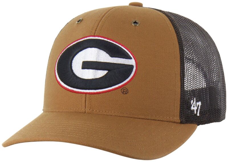 鉄道車両ハート型 レディース 付属物 鳥打ち帽 Carhartt x 47 Carhartt x \u002747 Adult Georgia Bulldogs Brown Adjustable Trucker Hat NoColor 赤銅色