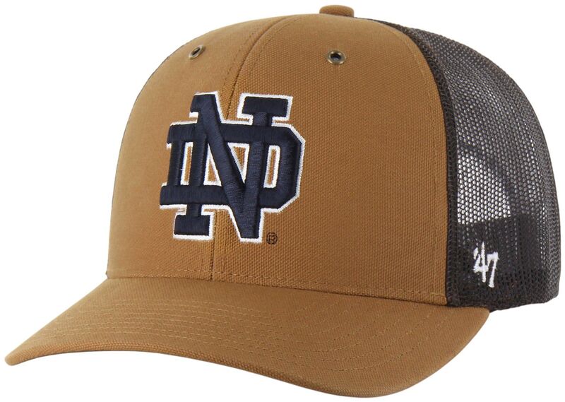 鉄道車両ハート型 メンズ 付属物 鳥打ち帽 Carhartt x 47 Carhartt x \u002747 Adult Notre Dame Fighting Irish Brown Adjustable Trucker Hat NoColor 赤銅色