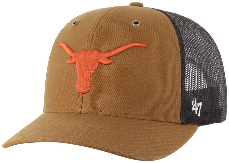 鉄道車両ハート型 メンズ 付属物 鳥打ち帽 Carhartt x 47 Carhartt x \u002747 Adultexas Longhorns Brown Adjustable Trucker Hat NoColor 赤銅色
