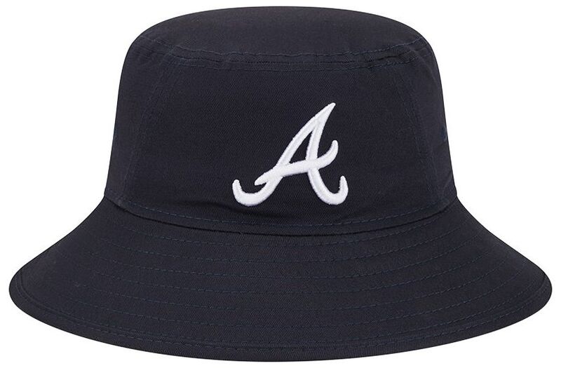 ニュー内鰓 レディース 佩び物 かぶり笠 New Eradult Atlanta Braves Navy Evergreen Bucket Hat NoColor 米国海軍