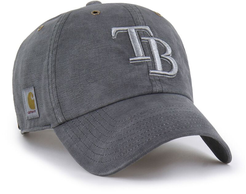 鉄道車両ハート型 メンズ 付属物 鳥打ち帽 Carhartt x 47 Carhartt x \u002747 Adultampa Bay Rays Charcoal Dyed Clean Up Adjustable Hat NoColor 濃灰色