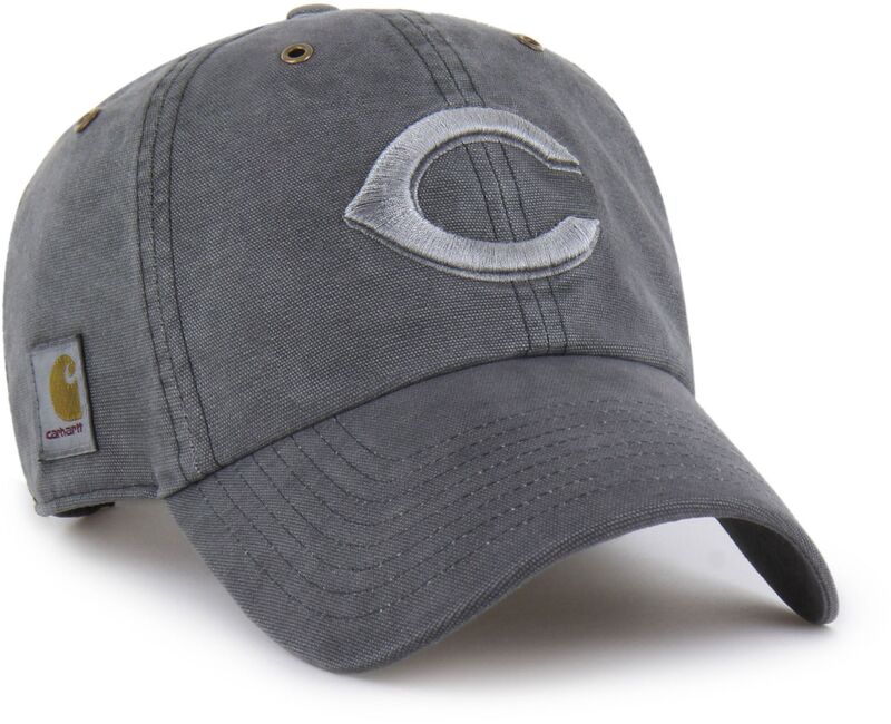 鉄道車両ハート型 メンズ 付属物 鳥打ち帽 Carhartt x 47 Carhartt x \u002747 Adult Cincinnati Reds Charcoal Dyed Clean Up Adjustable Hat NoColor 濃灰色