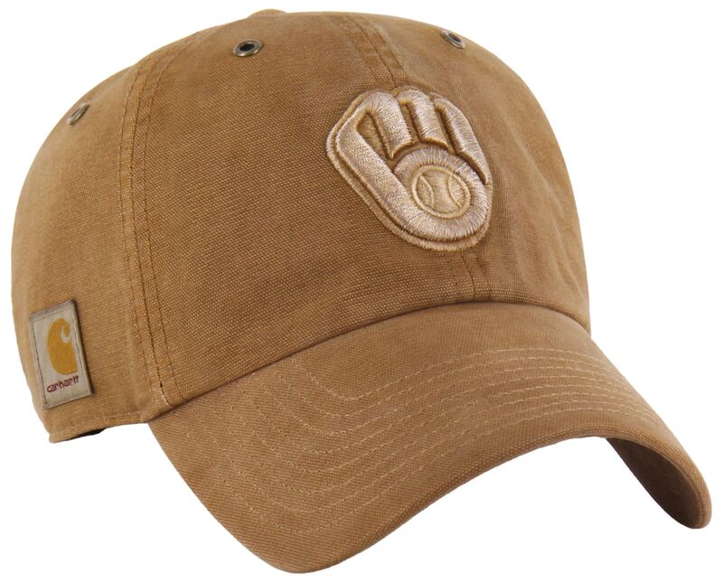 鉄道車両ハート型 メンズ 付属物 鳥打ち帽 Carhartt x 47 Carhartt x \u002747 Adult Milwaukee Brewers Brown Dyed Clean Up Adjustable Hat NoColor 赤銅色