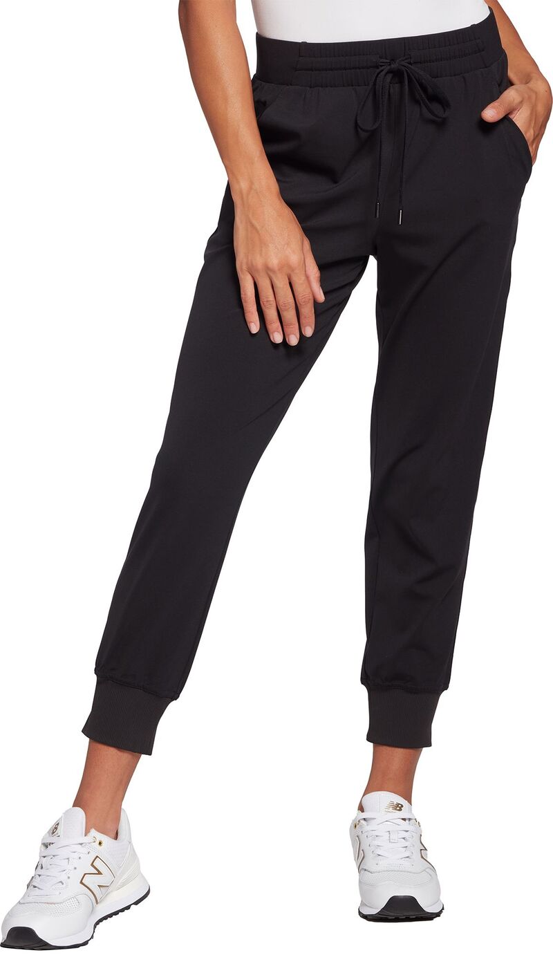 持ちはこび レディース ボトムス 心地よいズボン下 編み物 CALIA Women\u0027s Journey Knit Jogger Pure Black 黒いこと