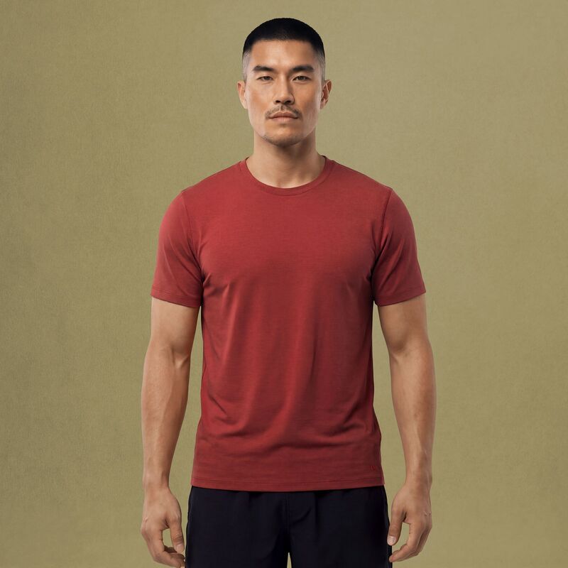 ヴァースト メンズ トップス プルオーバー VRST Men\u0027s Icon Short Sleeve Tee Dark Red 赤いこと
