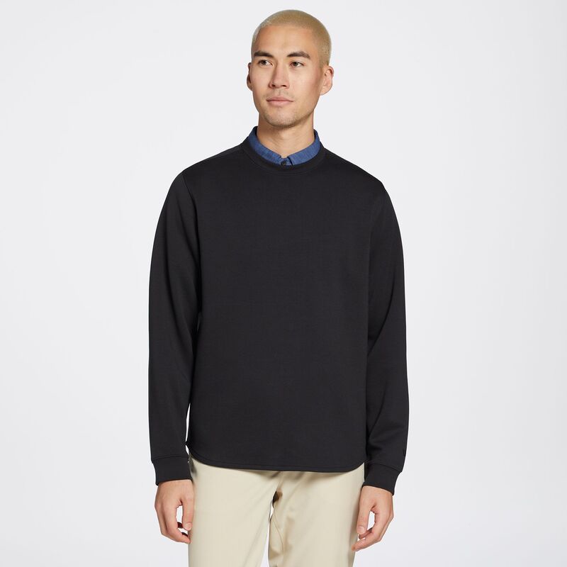 ヴァースト メンズ アウター パーカー・スウェット 労働者の一団のど首 フリース VRST Men\u0027s Pinnacle Fleece Crewneck Golf Pullover Pure Black 黒いこと